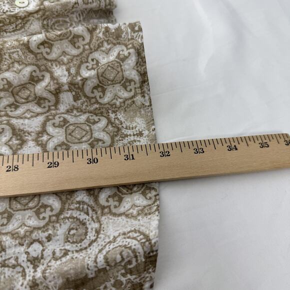 Ruby Rd Woman Blouse Womens 3X Beige Paisley Button Pintuck Long Sleeve Boho - Picture 7 of 7